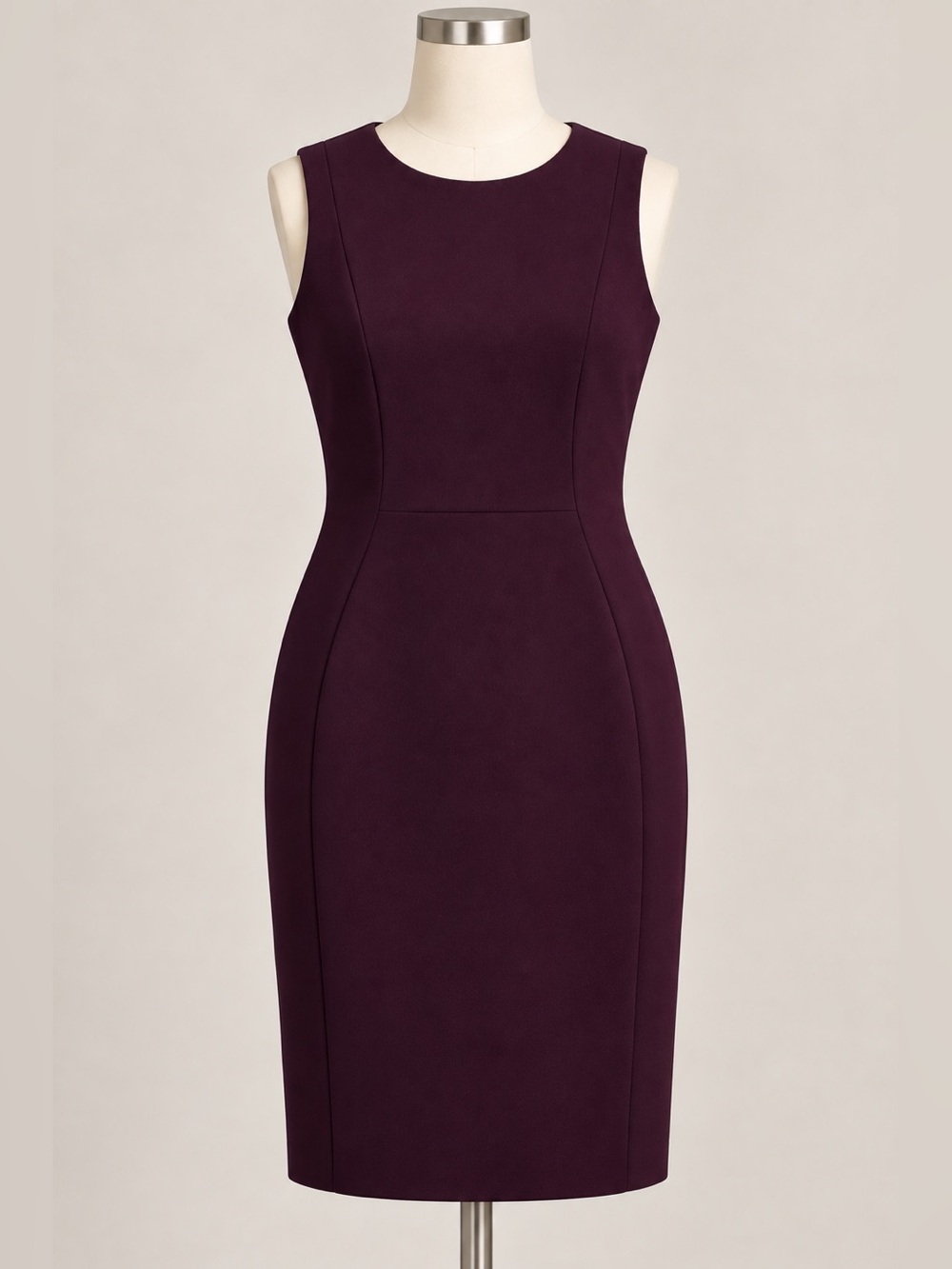 Calvin Klein Deep Plum Sleeveless Sheath Dress